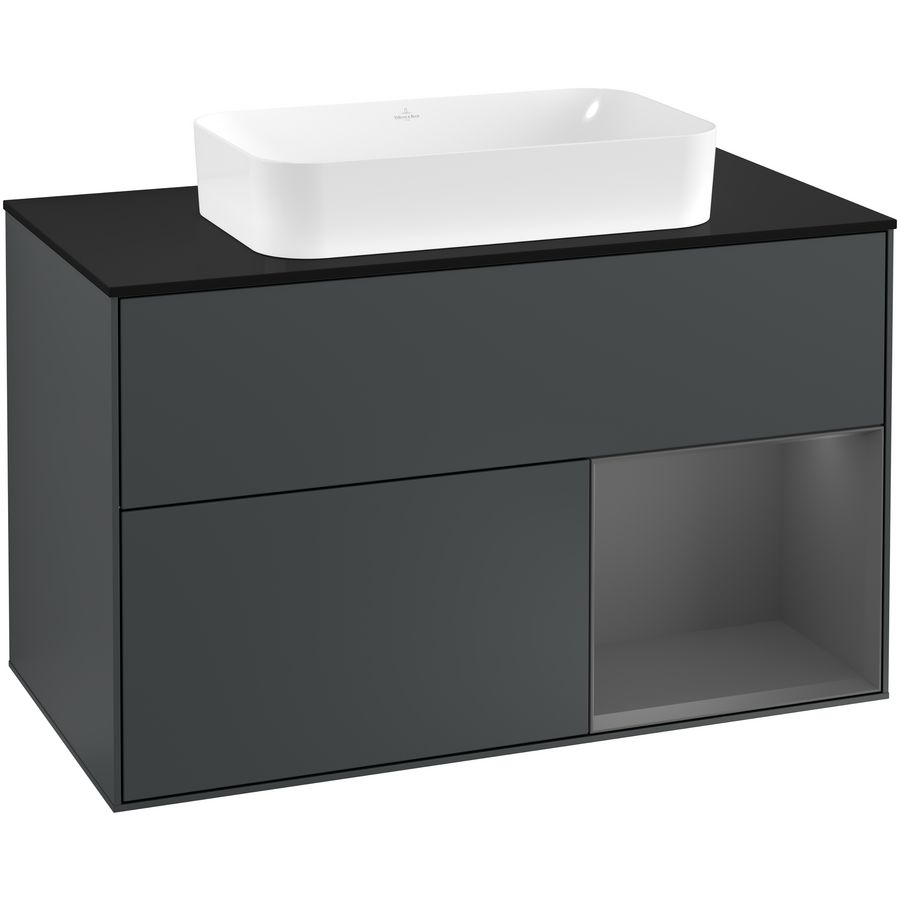 Wastafelonderkast Finion 1000x603x501mm Mid.Blue Matt Lacquer F252GKHG