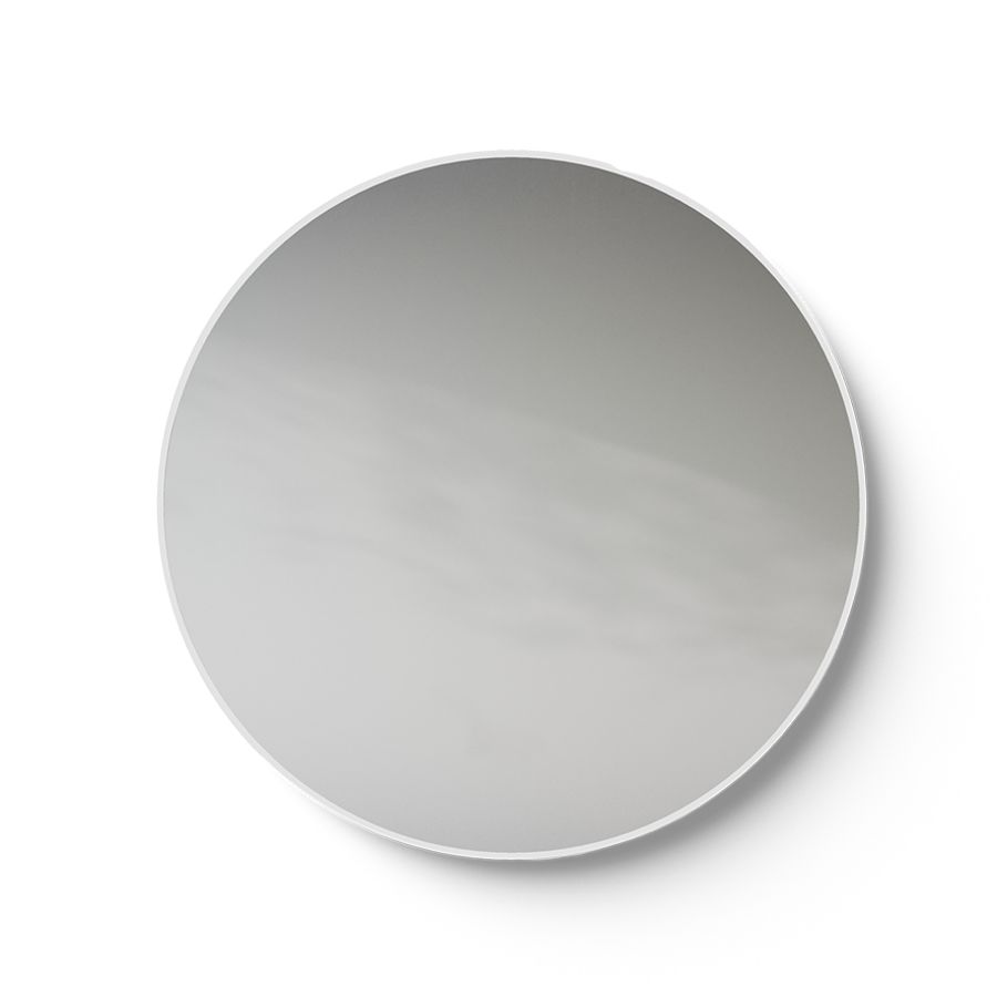 Spiegel White Line Round mat wit frame Ø800mm