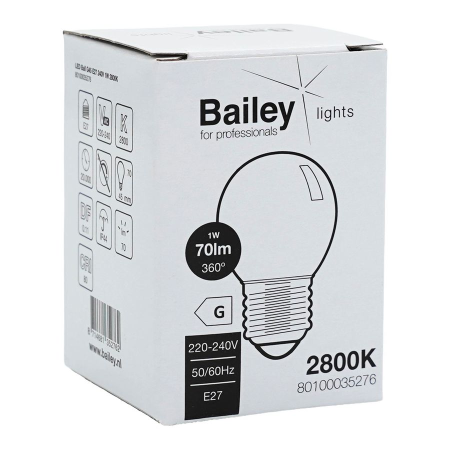 LED-lamp G45 party E27 1W 70lm 828