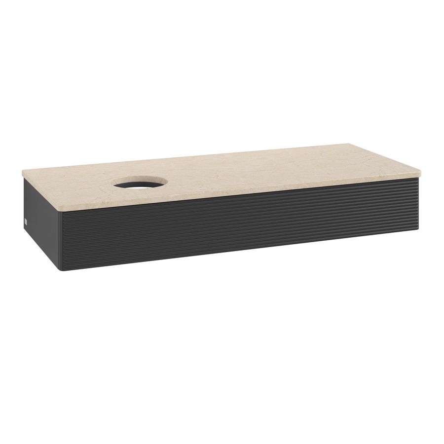 Wastafelonderkast Antao 1200x190x500mm Black Matt Lacquer K11113PD