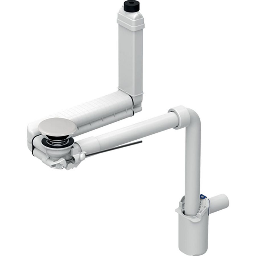 Wastafelafvoer Clou, hendel, plugdeksel,ONE verticale afvoer Ø32mm, wit