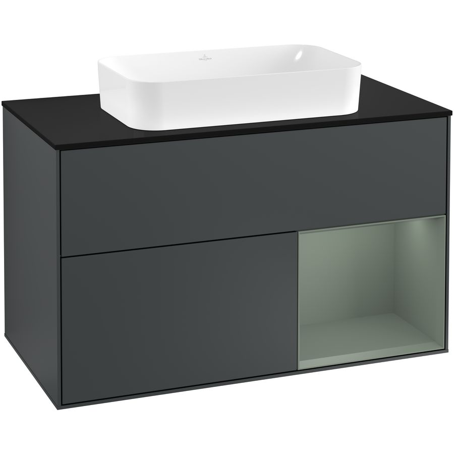 Wastafelonderkast Finion 1000x603x501mm Mid.Blue Matt Lacquer F252GMHG