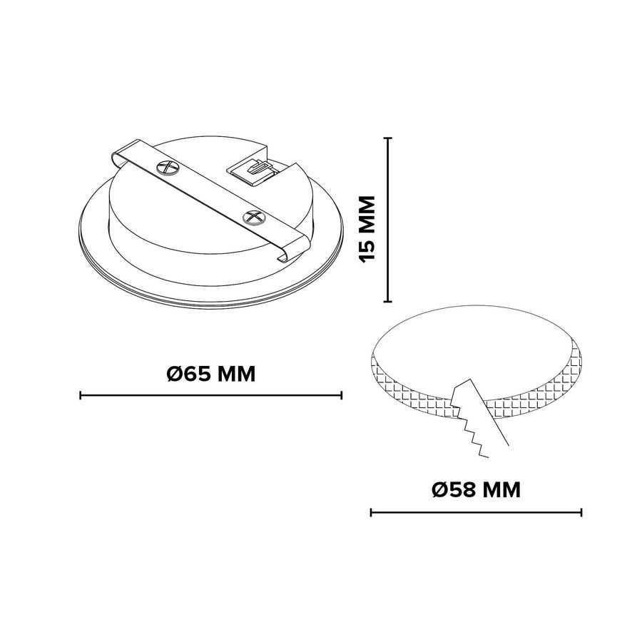 LED keukenspot alu 2.1W 700mA 3000K IP44 Lumiko Lagos XPG