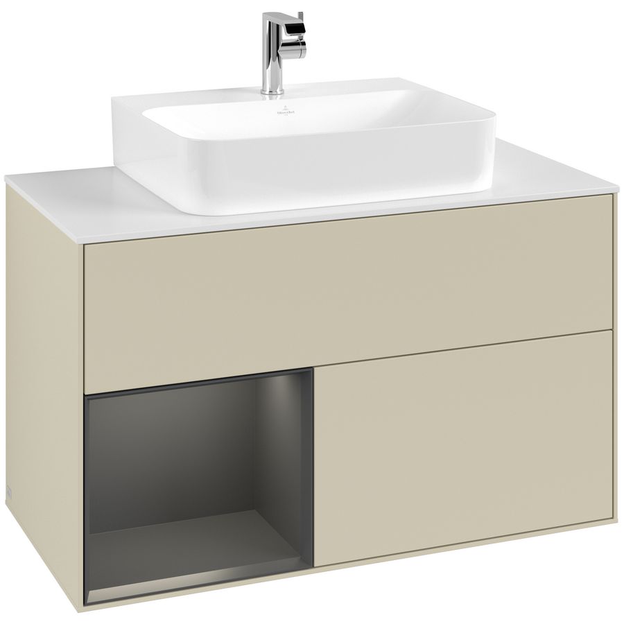 Wastafelonderkast Finion 1000x603x501mm S.Grey Matt Lacquer F111GKHJ
