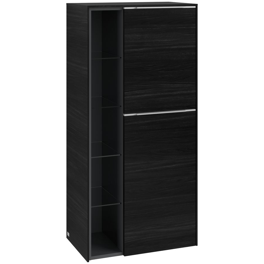 Middenkast SUBWAY 3.0 574x1200x362mm Black Oak C59900AB greep alu. glans