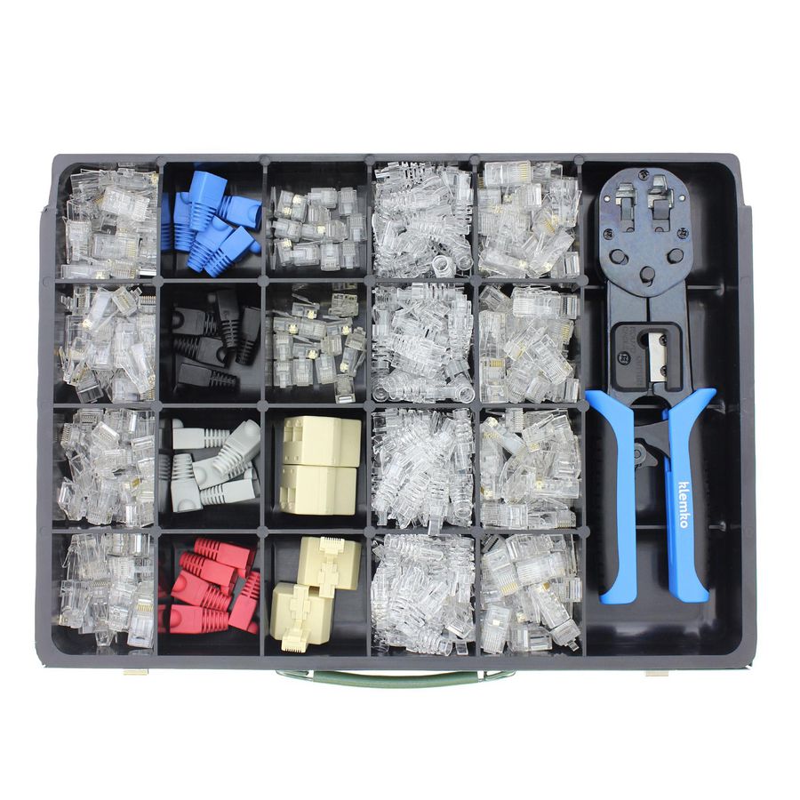 Assortiment met modulaire RJ12&RJ45EZ tules adapters incl