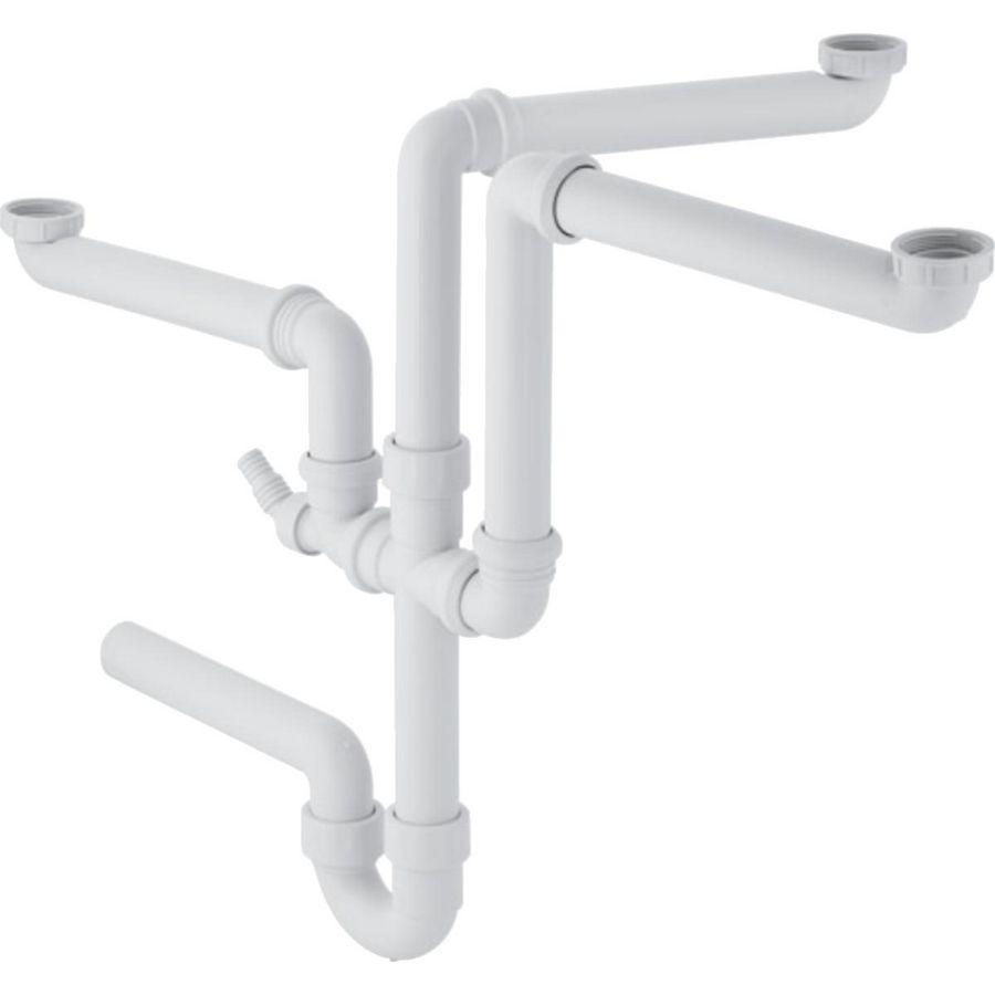Sifon drie spoelbakken slangkegel: d=40mm G=1 1/2″ wit