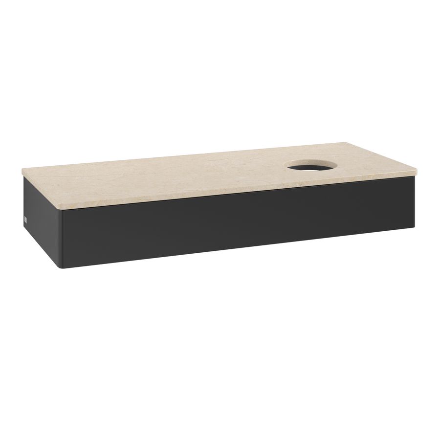 Wastafelonderkast Antao 1200x190x500mm Black Matt Lacquer K12013PD