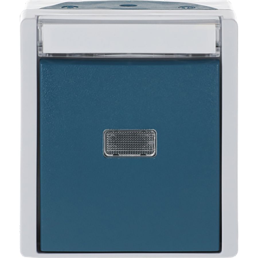 Opbouw wip-impulsdrukker 1-polig IP44 10A 250V AC ocean