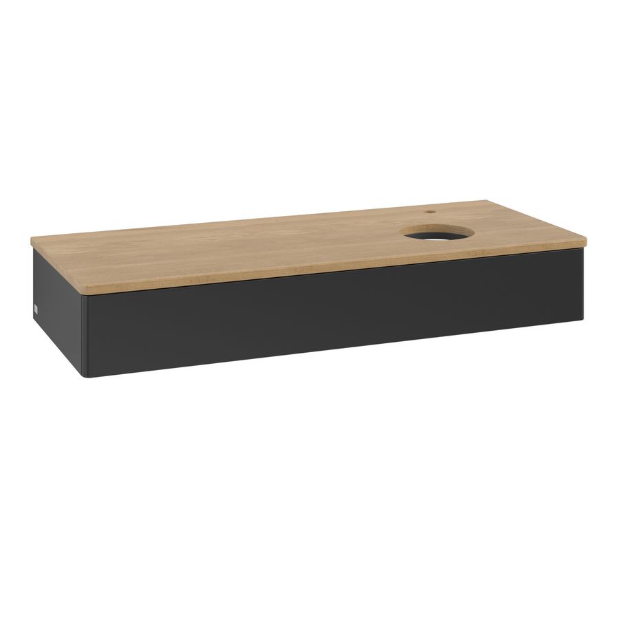 Wastafelonderkast Antao 1200x190x500mm Black Matt Lacquer K12051PD