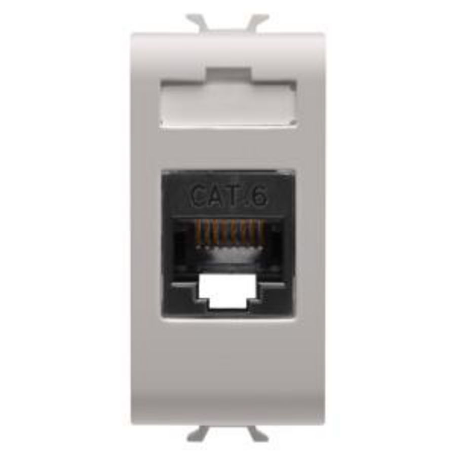 RJ45 SOCKET-CATEGORY 6-UTP-1 MODULE-NATURAL SATIN BE