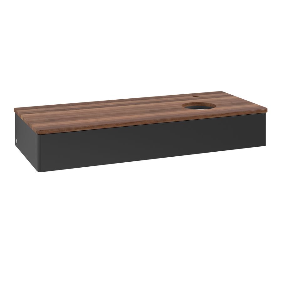 Wastafelonderkast Antao 1200x190x500mm Black Matt Lacquer K12052PD