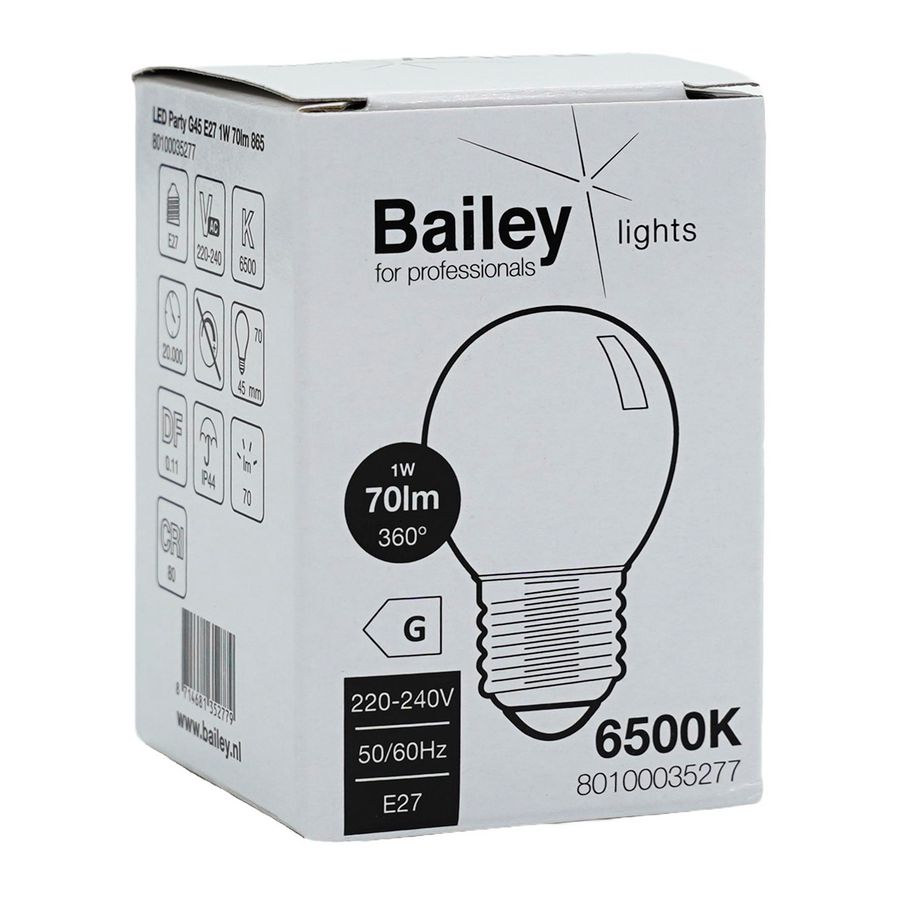 LED-lamp G45 party E27 1W 70lm 865