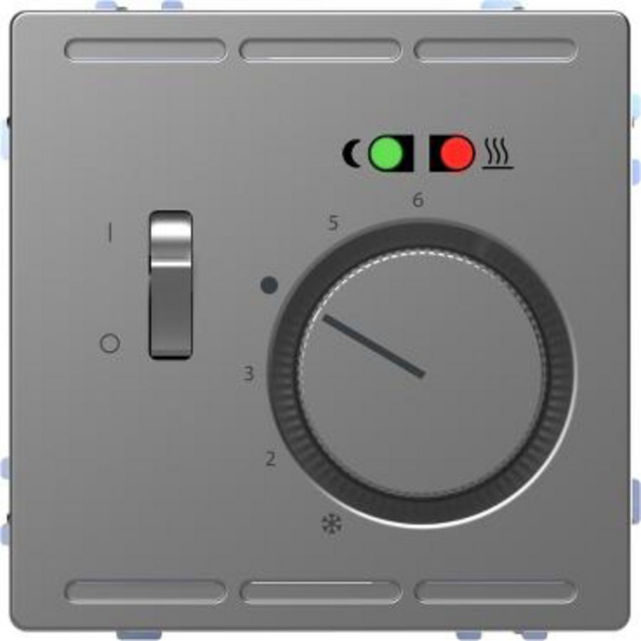 Vloer tempratuurregelaar 230V met schakelaar RVS look SysD