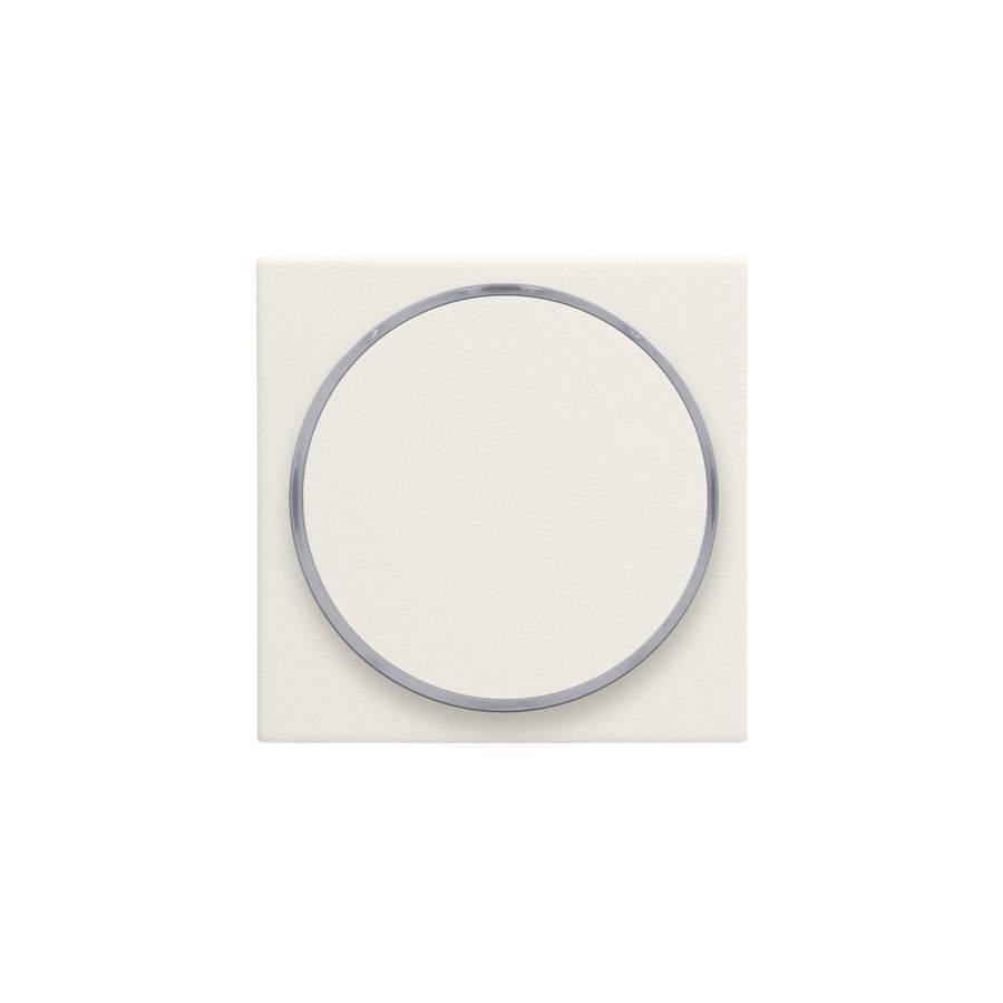 Afwerkingsset met doorschijnende ring zonder symbool voor drukknop 6A cotton white textured