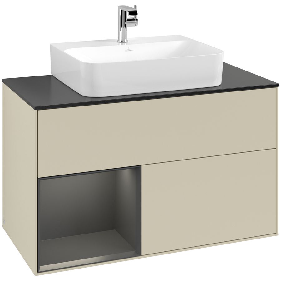 Wastafelonderkast Finion 1000x603x501mm S.Grey Matt Lacquer F112GMHJ