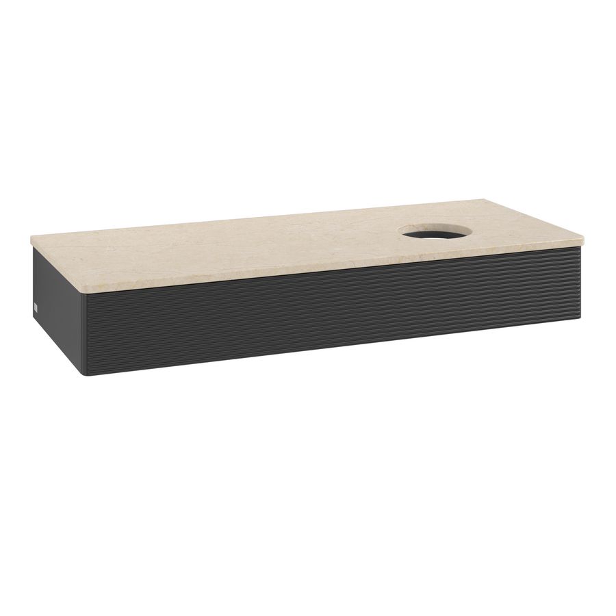 Wastafelonderkast Antao 1200x190x500mm Black Matt Lacquer K12113PD