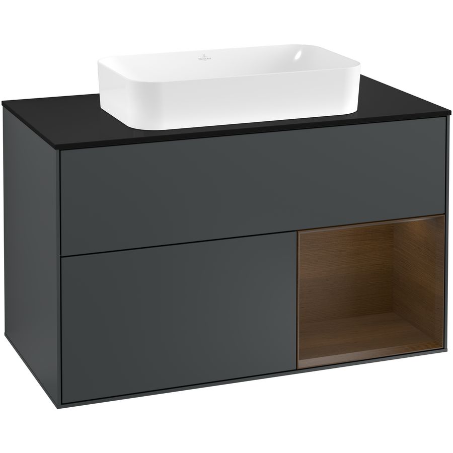 Wastafelonderkast Finion 1000x603x501mm Mid.Blue Matt Lacquer F252GNHG