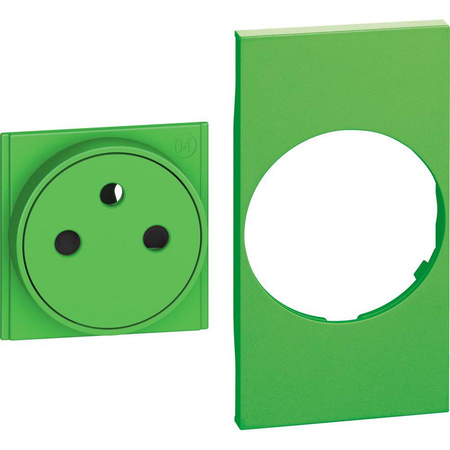 Sierplaat vlakke contactdoos groen 2 modulen LivingNow