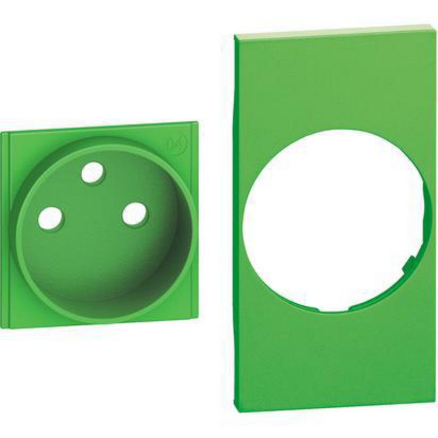 Sierplaat contactdoos 2P + A groen LivingNow