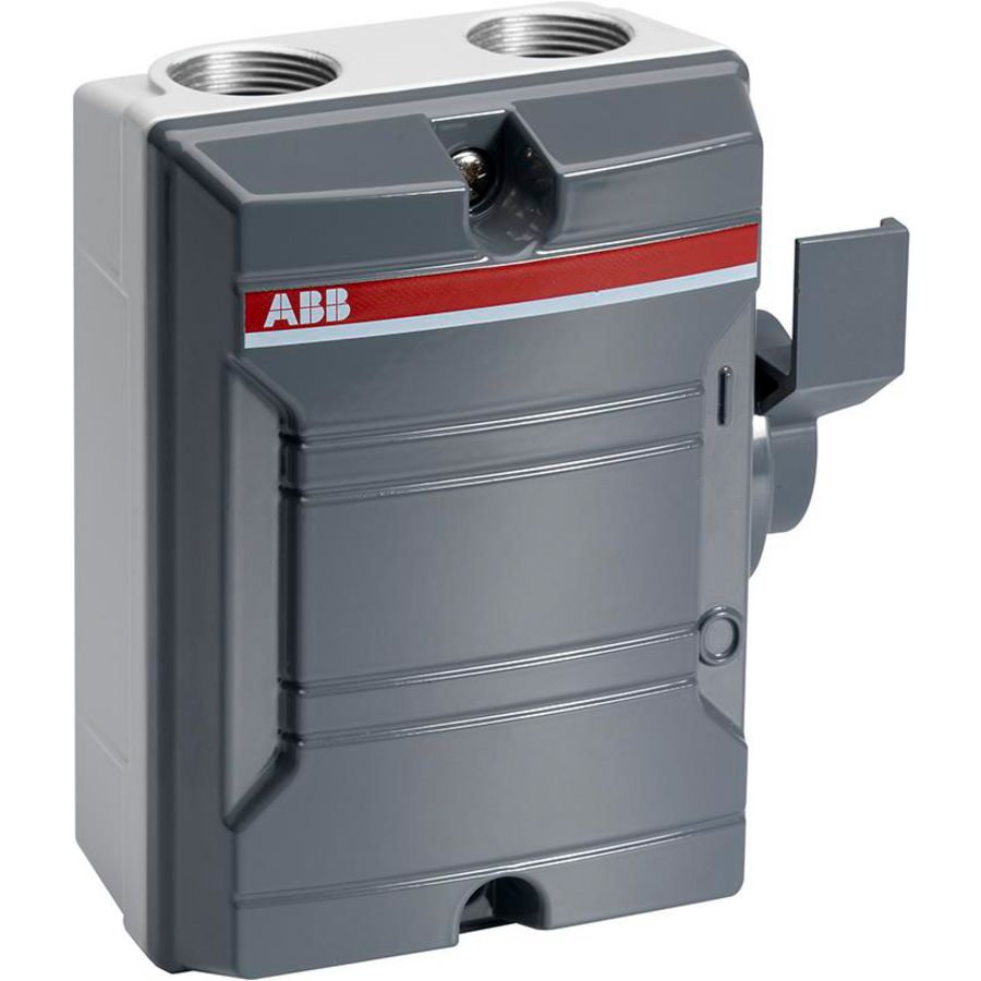 Werkschakelaar 2P 25A (AC-22A 400V) donker grijze behuizing