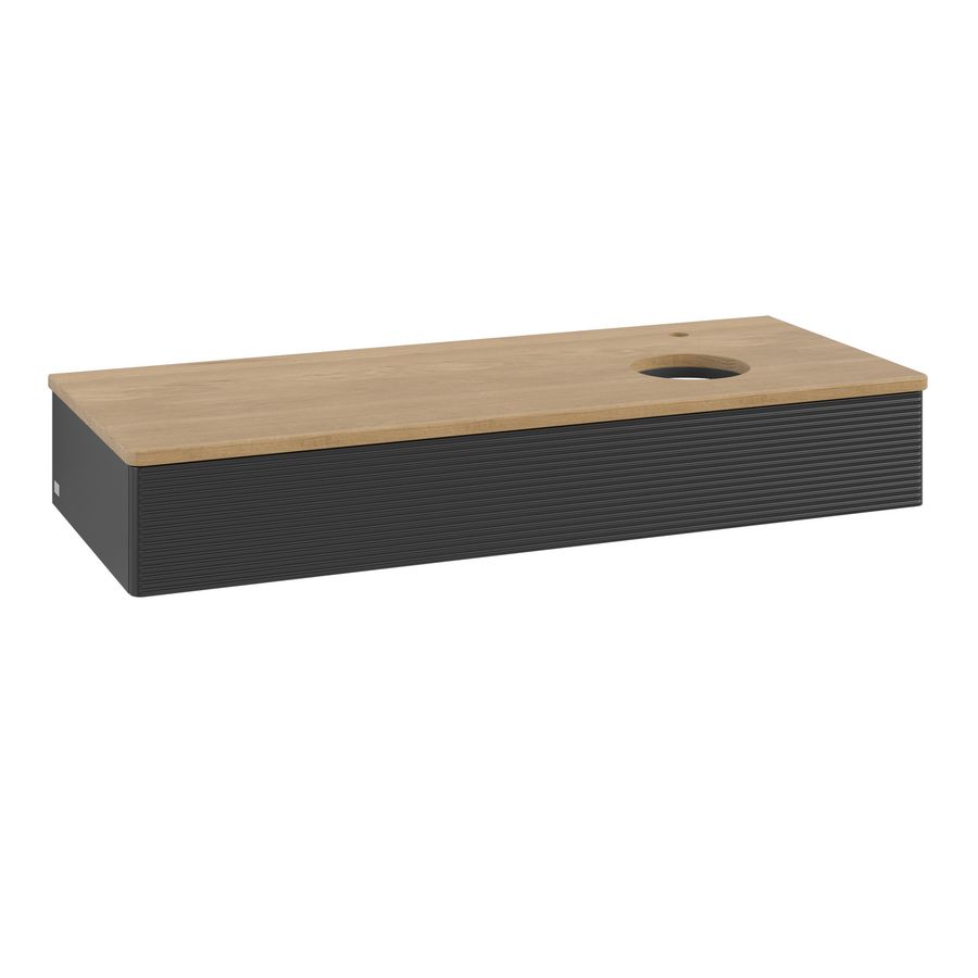 Wastafelonderkast Antao 1200x190x500mm Black Matt Lacquer K12151PD
