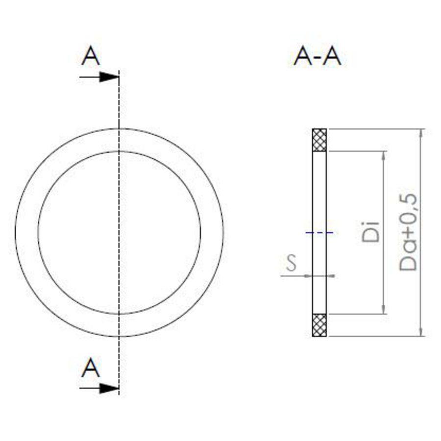 Afdichtring kunststof t.b.v. wartel M12 lage temperatuur (EADR12/90LT) VVE=100