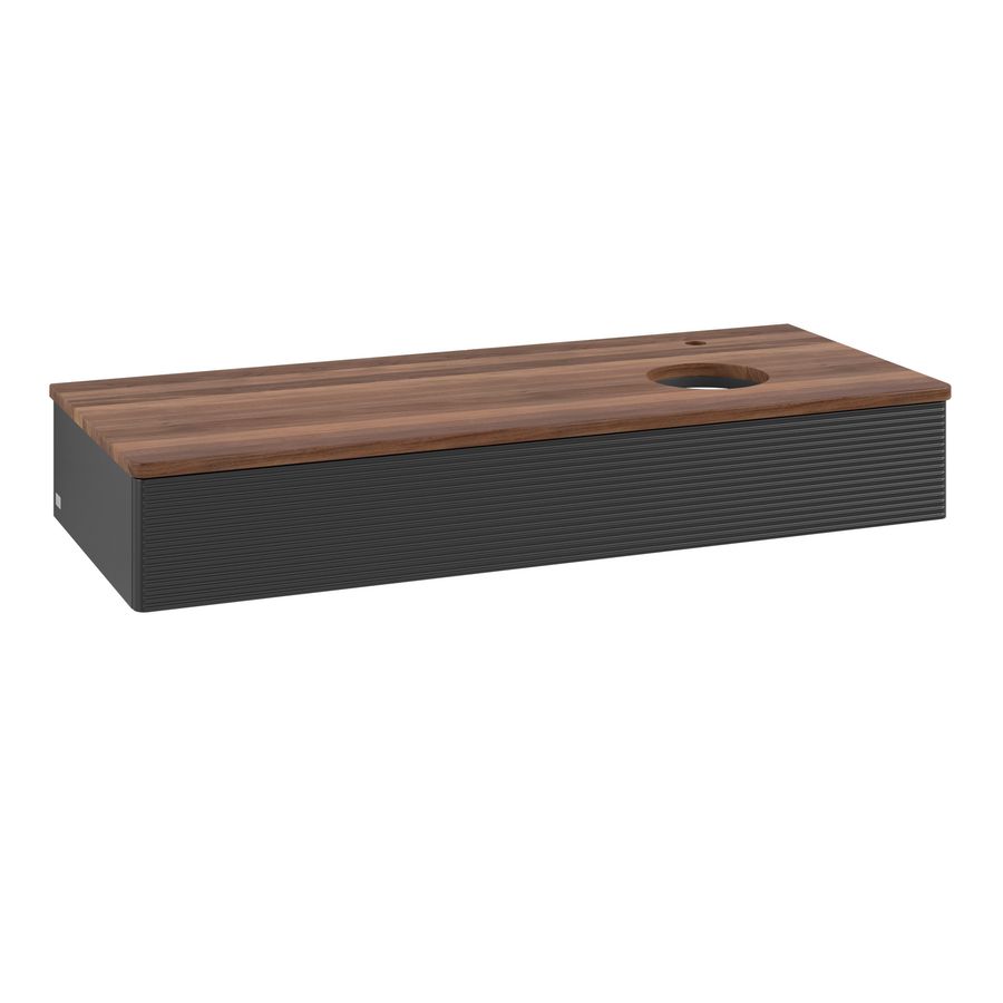 Wastafelonderkast Antao 1200x190x500mm Black Matt Lacquer K12152PD