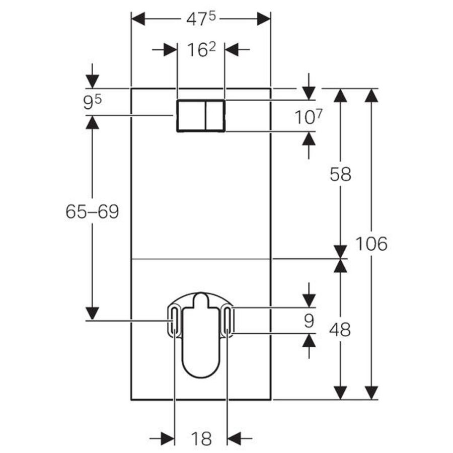 Design afdekplaat v. AquaClean closetsysteem wit glas
