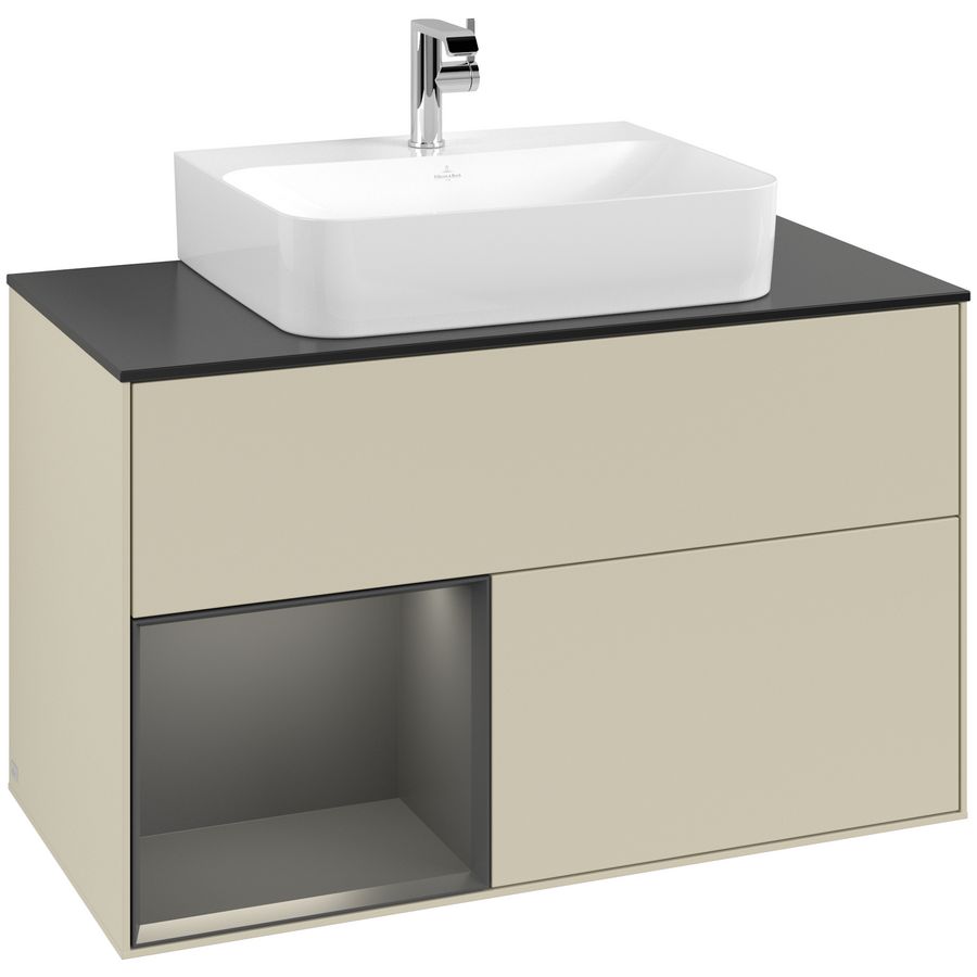Wastafelonderkast Finion 1000x603x501mm S.Grey Matt Lacquer F112PDHJ