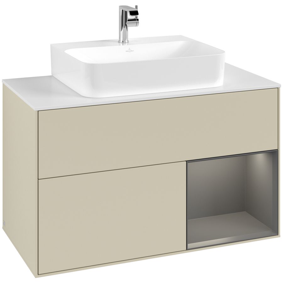 Wastafelonderkast Finion 1000x603x501mm S.Grey Matt Lacquer F121GKHJ