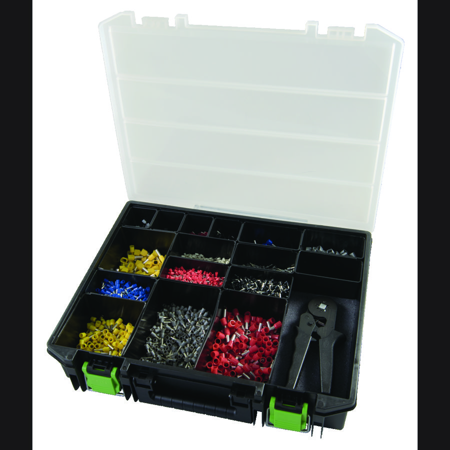 Assortimentdoos adereindhulzen kleurserie DIN II met tang