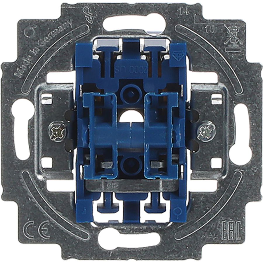 Inbouw wip-impulsdrukker1-polig 2x 10A 250V AC