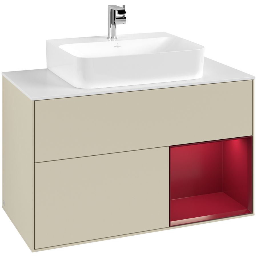 Wastafelonderkast Finion 1000x603x501mm S.Grey Matt Lacquer F121HBHJ