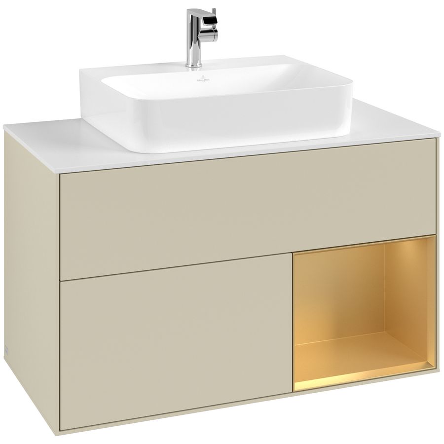 Wastafelonderkast Finion 1000x603x501mm S.Grey Matt Lacquer F121HFHJ