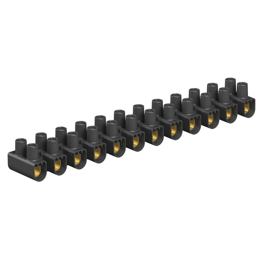 Seriekroonsteen 16,0mm² polypr. zwart VVE=10