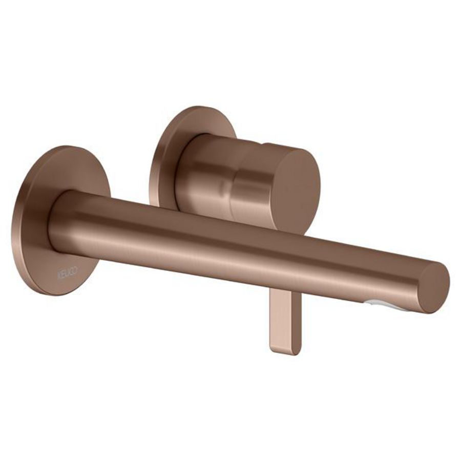 1-hendel wastafelmengkraan UP wandmontage 197mm rood goud geborsteld