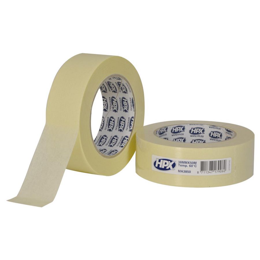 Zelfklevende tape HPX afplaktape 60gr.C 38mmx50m creme