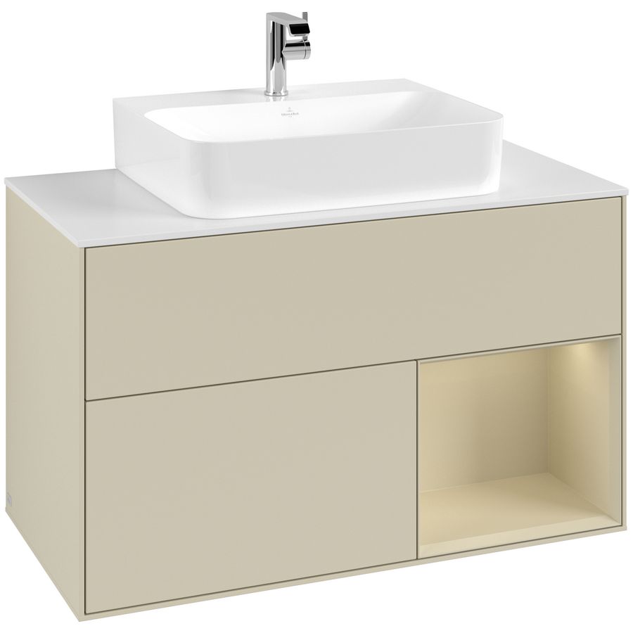 Wastafelonderkast Finion 1000x603x501mm S.Grey Matt Lacquer F121HJHJ