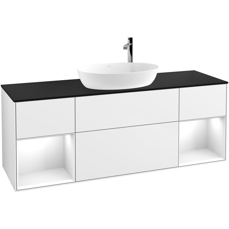 Wastafelonderkast Finion 1600x603x501mm G.White.L G982GFGF