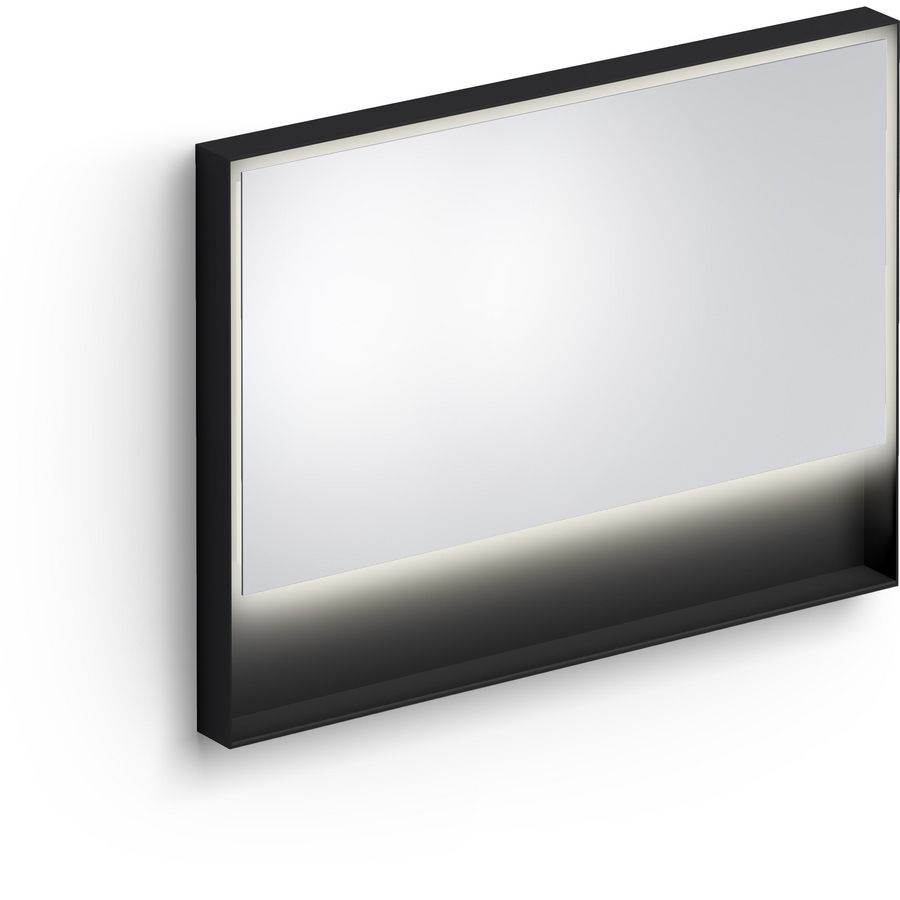 Look at Me spiegel, 110cm, LED-verlichting, IP44, mat zwart