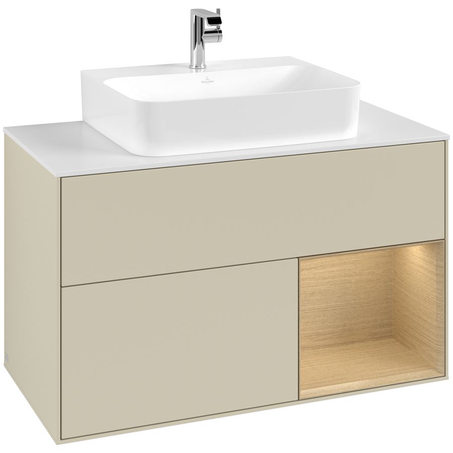 Wastafelonderkast Finion 1000x603x501mm S.Grey Matt Lacquer F121PCHJ