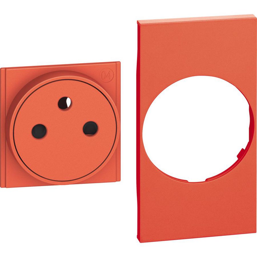 Sierplaat vlakke contactdoos rood 2 modulen LivingNow