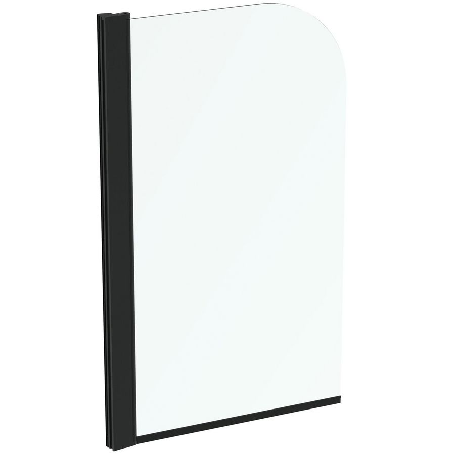 connect 2 badscherm 80cm ronde hoek silk black T9924V3