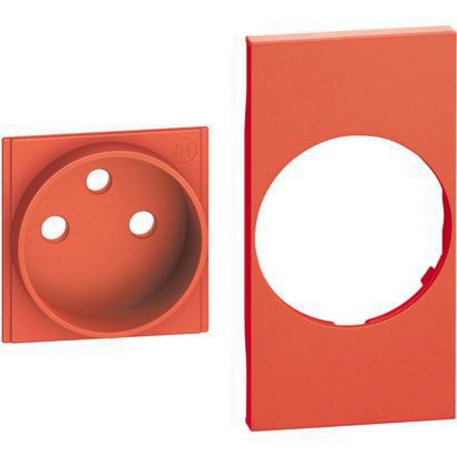 Sierplaat contactdoos 2P + A rd 2 modulen LivingNow