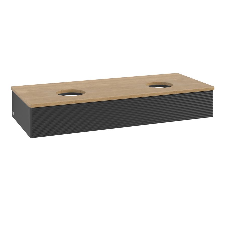 Wastafelonderkast Antao 1200x190x500mm Black Matt Lacquer K13111PD