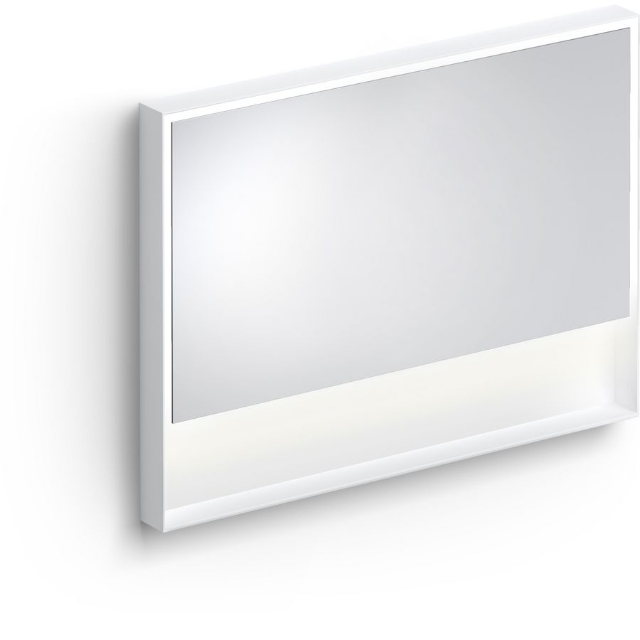 Look at Me spiegel, 110cm, LED-verlichting, IP44, mat wit