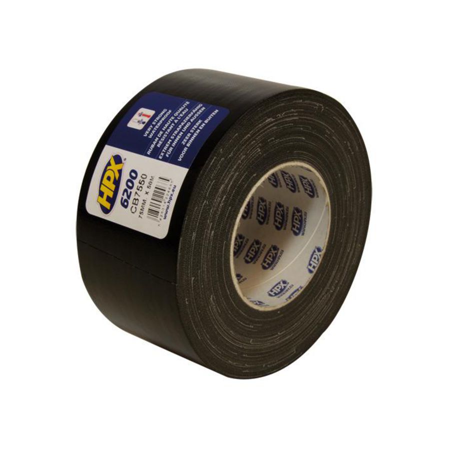 Zelfklevende tape HPX duct tape pantser 75mmx50m Zwart
