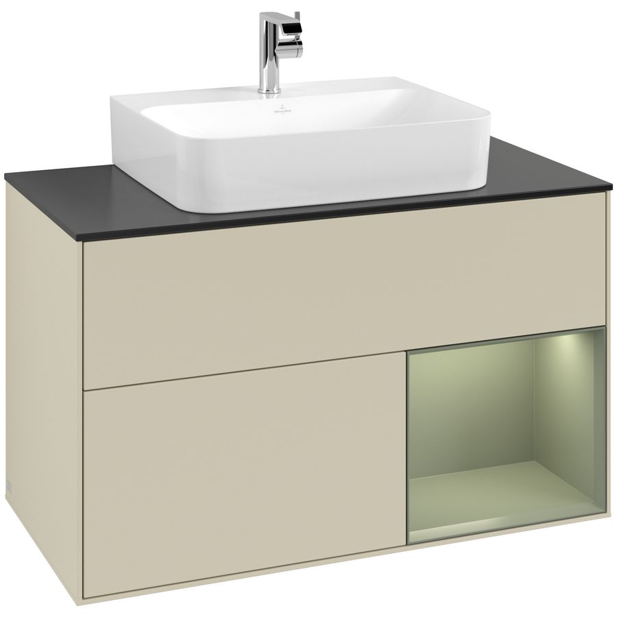 Wastafelonderkast Finion 1000x603x501mm S.Grey Matt Lacquer F122GMHJ