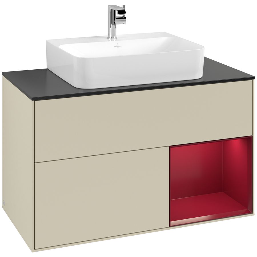Wastafelonderkast Finion 1000x603x501mm S.Grey Matt Lacquer F122HBHJ